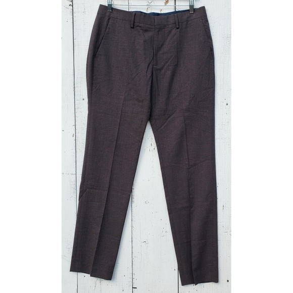 Bonobos Other - BONOBOS Tollegno 1900 3D Wool Cotton Linen Heathered Brown Pants 33/32 Slim Fit